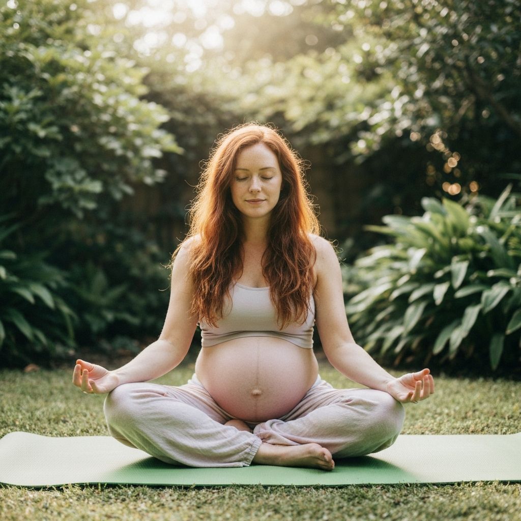 Schwangere Frau beim Yoga